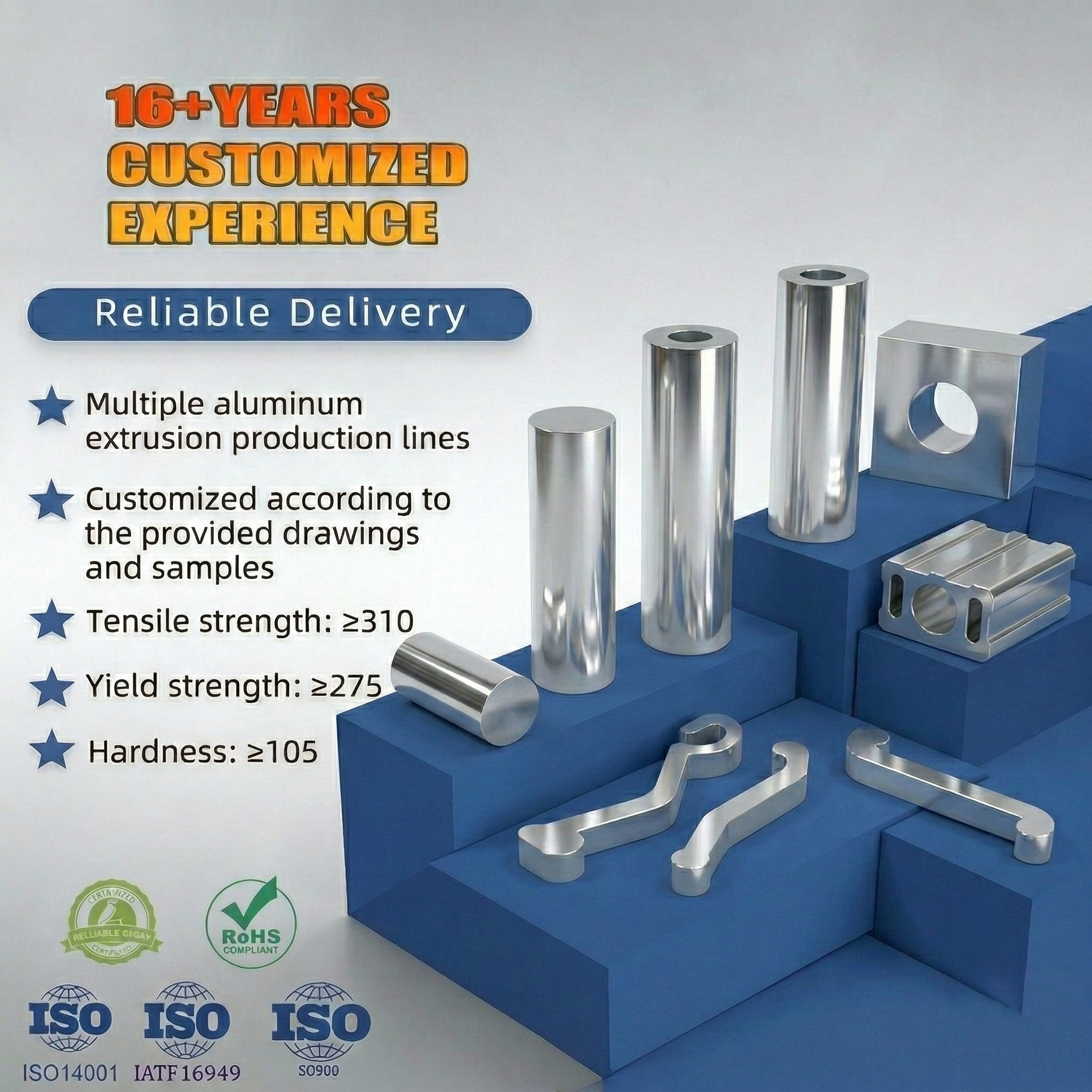 6262Aluminum rods,  6262aluminum tubes,  6262aluminum profiles